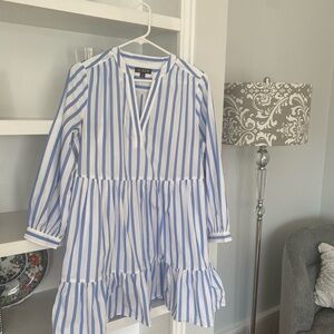 J. Crew Blue and White Striped Dress